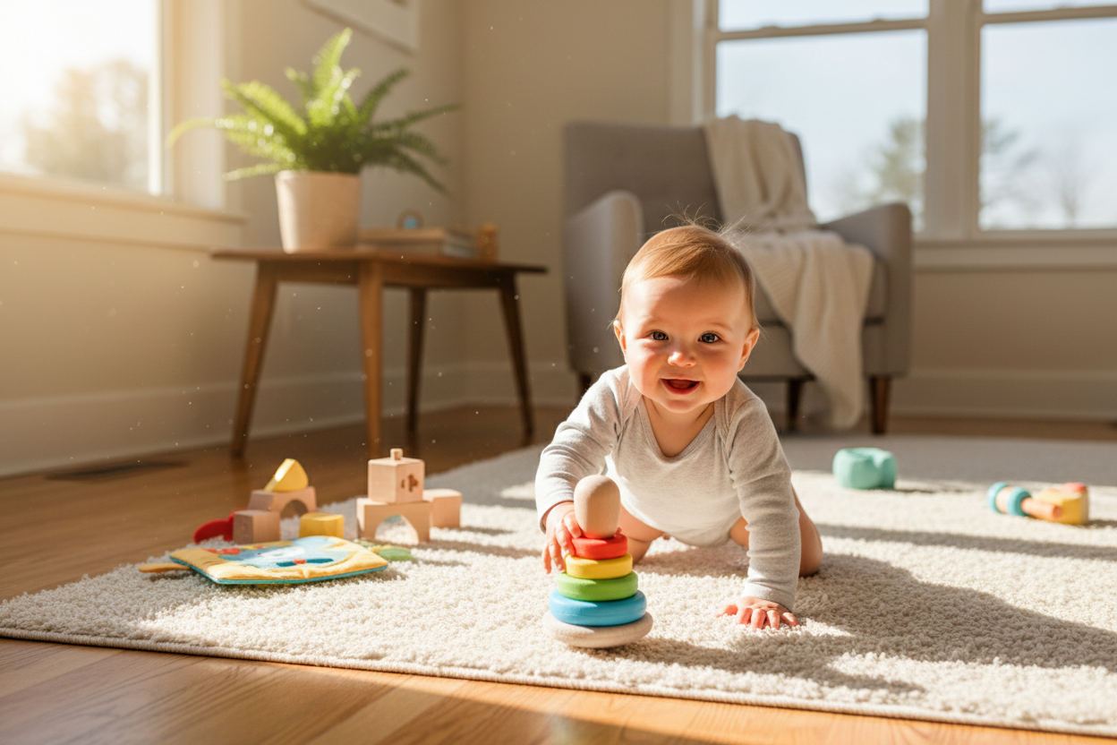 Bébé explorant en rampant