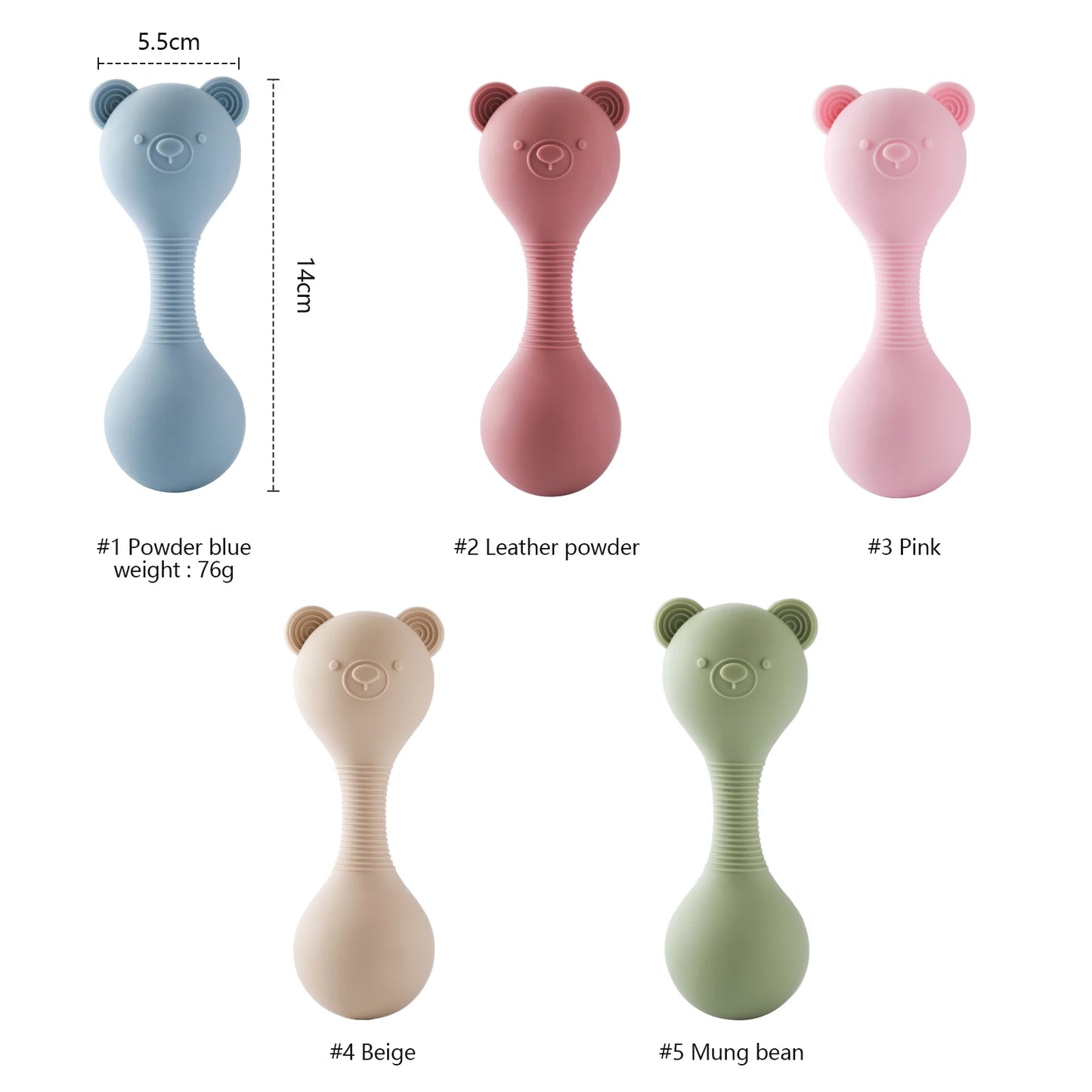 Maracas Silicone pour Bébé | Hochet Musical Ourson 0-12 mois
